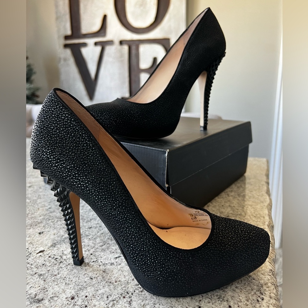 INC International Concepts Black Studded Women's Heels